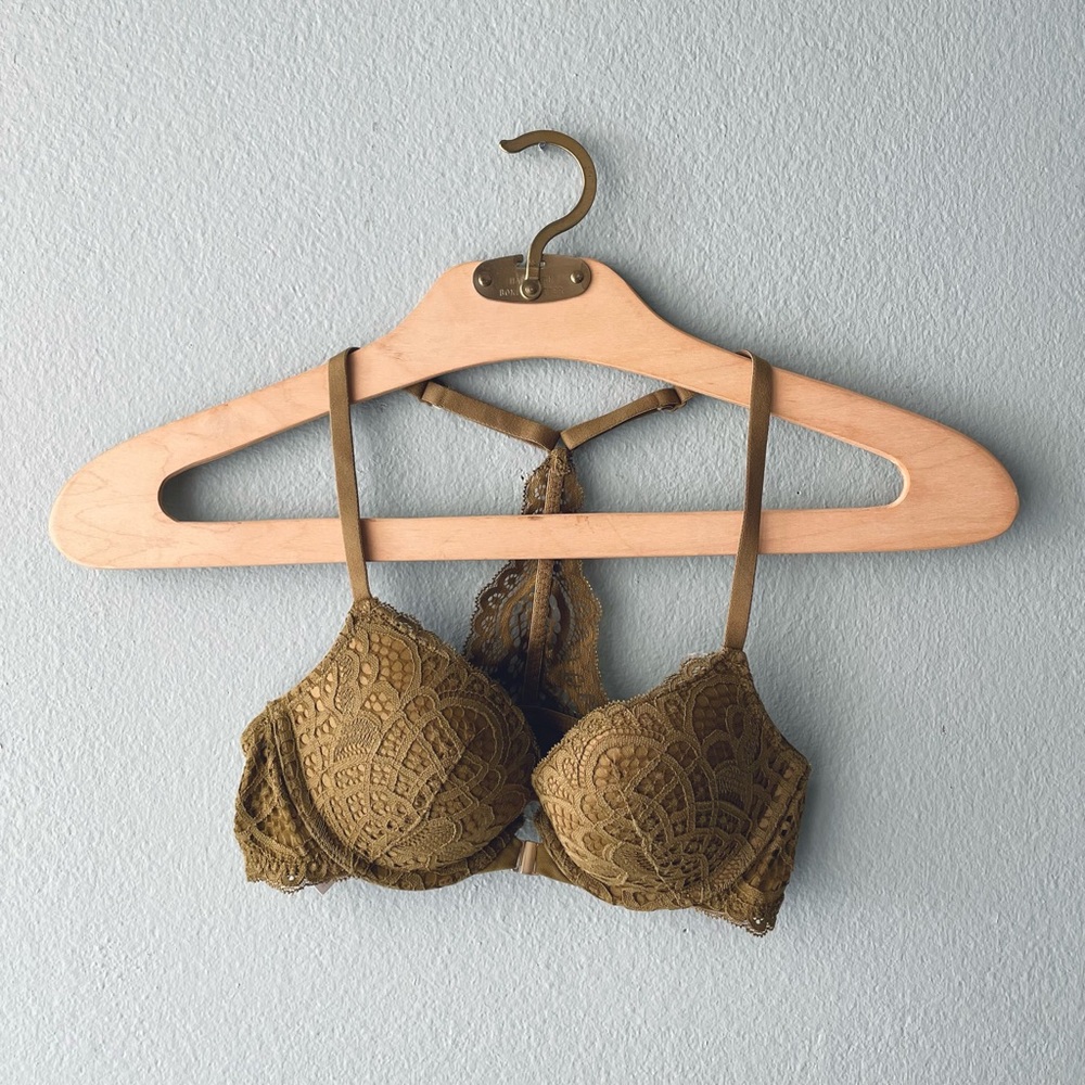 Auden | The Radiant Green Racerback Push-Up Front-Closure Lace Bra